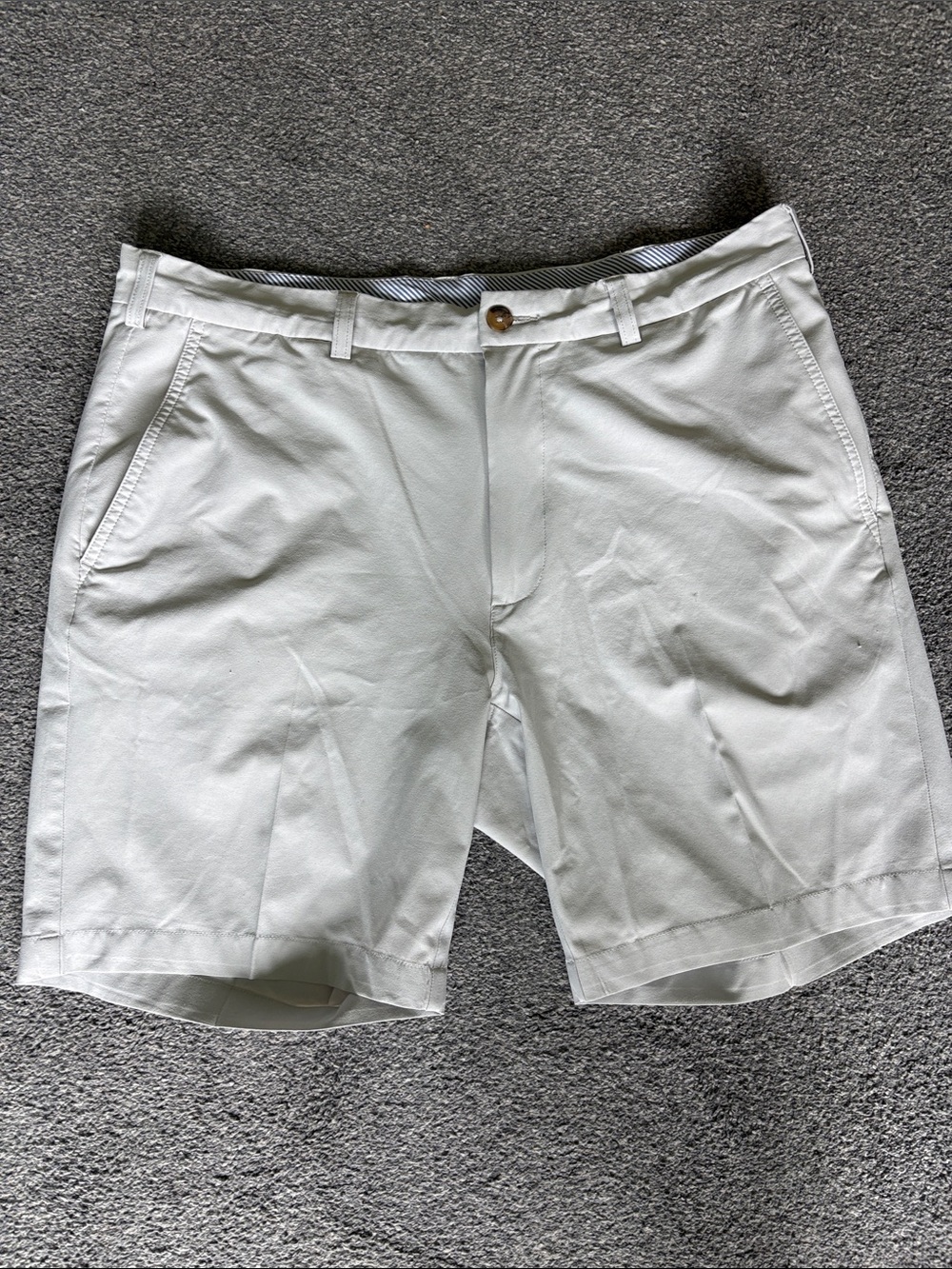 Donald Ross Men's Flat-Front Stone Color Chino Shorts